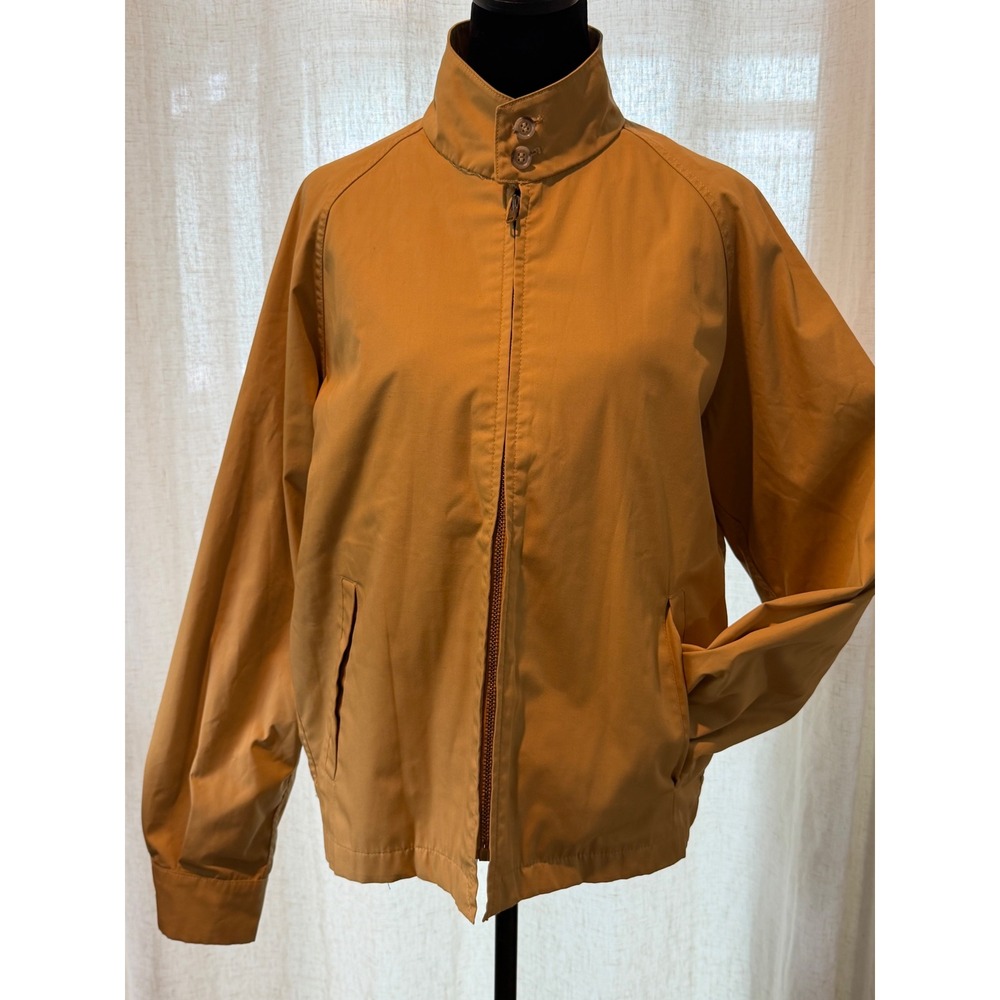Vintage London Fog Polar Plush Harrington Jacket Tan Faux Fur Lined Size 38 Reg